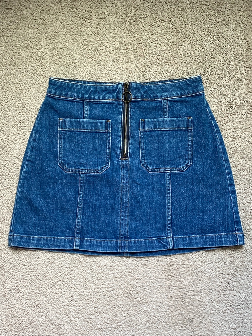Madewell Denim Zipper Mini Skirt, Size 28